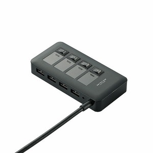 まとめ得 エレコム　USB3.0対応個別スイッチ付き4ポートUSBハブ　U3H-S409SBK x [2個] /l