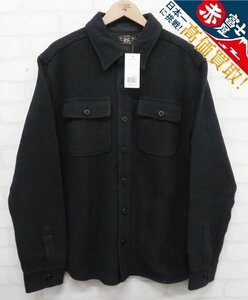 8T0773/未使用品 RRL ブラックインディゴワークシャツ ダブルアールエル