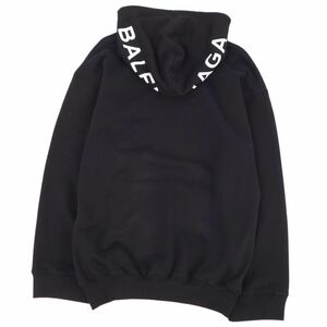 美品 バレンシアガ BALENCIAGA パーカー フーディー スウェット プルオーバー ロゴ コットン トップス メンズ XS 黒 cf04on-rm11e27334