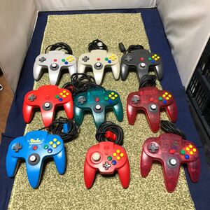 ☆Nintendo ニンテンドー64☆コントローラー☆まとめて☆純正 7個☆社外品 2個☆ポケモン クリアカラー☆