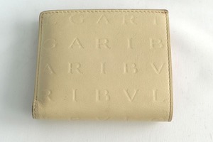 BVLGARI ブルガリ ブルガリロゴ インフィニートゥム コンパクトウォレット アイボリー ピンク 二つ折り財布