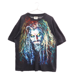 VINTAGE ヴィンテージ 90s ROB ZOMBIE100% HARDCORE ロブゾンビ ハードコア 半袖Tシャツ カットソー ブラック