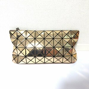 美品 BAOBAO ISEEY MIYAKE バオバオ イッセイミヤケ プリズム メタリック ジップ ポーチ クラッチバッグ ゴールド ◆