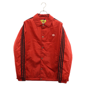 GUCCI グッチ ×adidas 3 Stripes Coach Jacket 727337 ZALJ1 3ストライプ ロゴパッチナイロンコーチジャケット レッド