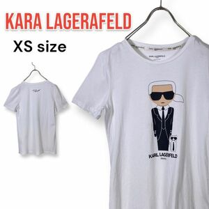 KARL LAGERFELD カールラガーフェルド レディース クルーネック 半袖 キャラ Tシャツ トップス ホワイトXSサイズ