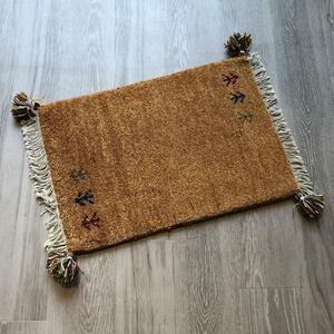 高級手結び絨毯 GABBEH ギャッベ 40×60cm ウール 玄関マット おしゃれ カーペット 絨毯 ハンドノット ギャベ ラグ 段通 キリム 104