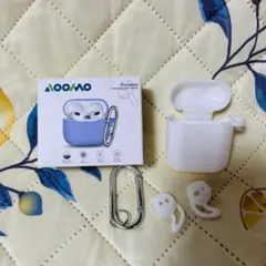 Aoomo AirPods 3 ケース イヤーフック付　ホワイト　シリコンカバー