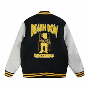 Crooks & Castles (クルックス アンド キャッスルズ) スタジャン Death Row Records Collegiate Varsity Jacket Black ブラック (M)