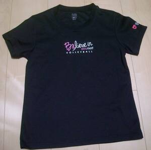 即決★美品★IGNIOイグニオ×ディズニー★ジュニア☆VOLLEYBALL☆DRY半袖Tシャツ☆黒☆サイズ140（身長135-145，胸囲65-72，胴囲54-62）