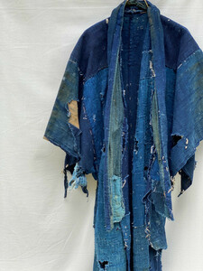 江戸末期～明治期 襤褸 ぼろ らんる 夜着 野良着 羽織 藍染め 継ぎ接ぎ アンティーク Japanese Antique boro アートピース 究極な襤褸