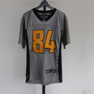 X341 2000年代製 NIKE ナイキ NFL スティーラーズ フットボールTシャツ■00s 表記40 グレー シルバー アメカジ ストリート ゲーム 古着卸