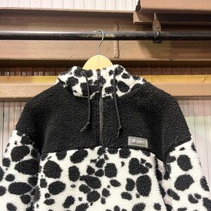 X-girl エックスガール DALMATIAN BOA HOODIE ダルメシアンボアフーディー Sサイズ メンズライク 古着 digjunkmarket