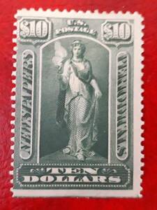 アメリカ 1895年 10ドル 未使用切手 OG H