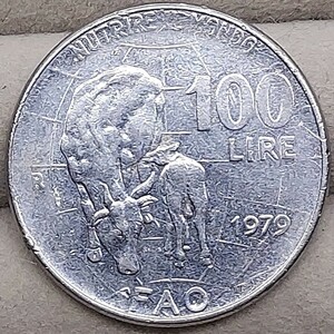 【60120】イタリア　100リラ　1979年　FAO食料支援記念コイン　海外硬貨　コイン　コレクション品