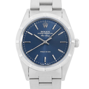 ロレックス エアキング　 14010 ブルー バー W番 中古 メンズ 腕時計
