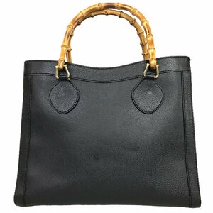 【1円～】グッチ GUCCI バッグ ハンドバッグ トートバッグ バンブー ダイアナ レザー ブラック 中古