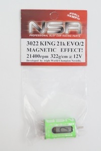 新品 NSR 1/32 KING 21k EVO/2 MAGNETIC EFFECT 21400rpm 322g/cm 12V モーター 3022 スロットカー