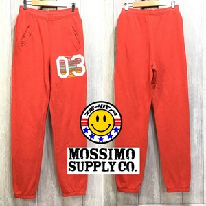 SDN4-145◆USA直輸入◆正規品◆裏起毛【MOSSIMO モッシモ】BIGプリント スウェットパンツ【サイズ XS】オレンジ アウトドア レトロ 古着