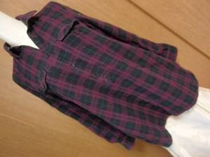 ■MOUSSY チェック長袖シャツ パープル紫色 サイズ2 チュニック