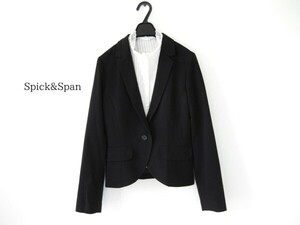 送料込☆スピック＆スパン☆ジャケット☆テーラード☆黒☆F☆ポリエステル混☆大人ジャケット☆spick&span