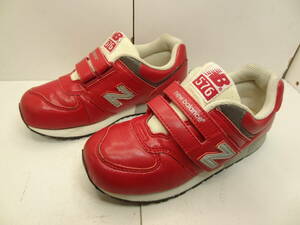 全国送料無料 ニューバランス new balance 576 子供靴キッズ女の子 赤色 レザータイプ素材ランニングスニーカーシューズ 21cm