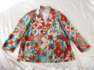 エンジニアードガーメンツ★2023ss★国内レアモデル★≪≪税込定価 63,800円≫≫★ D Sum Jacket - Islamic Tile Print /Blue【XS】