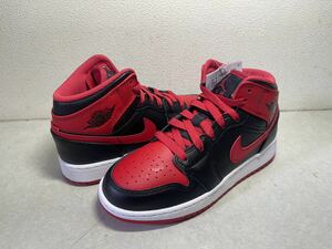 AIR JORDAN 1 MID GS エア ジョーダン 1 ミッド BRED 黒赤 US3.5Y 22.5cm 国内正規 未使用 DQ8423-060