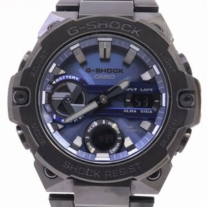 カシオ G-SHOCK Gスチール Bluetooth タフソーラー アナデジ メンズ 腕時計 ブラック×ブルー GST-B400BD-1A2JF【いおき質店】