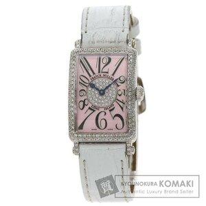 FRANCK MULLER フランクミュラー 902QZD1P ロングアイランド ダイヤモンド 腕時計 K18ホワイトゴールド 革 ダイヤモンド レディース 中古