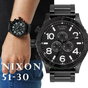 アウトレット・外箱汚れ・NIXON/ニクソン a083001 THE 51-30 CHRONO ALL BLACK White 51-30 メンズ ニクソン クロノ 時計