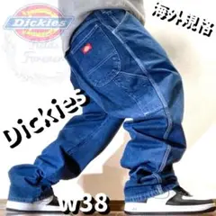 ディッキーズペインターパンツDickies極太バギーGパンロゴ大定番デニム.古着