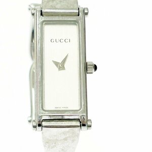 【1円スタート】【箱付き】GUCCI グッチ 1500L SS シルバー文字盤 クオーツ レディース腕時計 266143