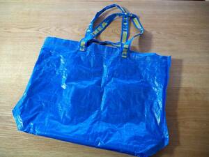 USED 中古 美品「IKEA イケア」ブルーバッグ Mサイズ FRAKTA フラクタ キャリーバッグ（送料185円）