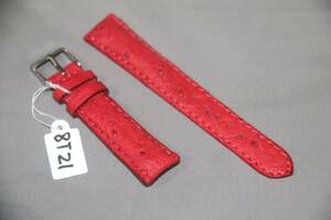 圖團鬧 値引★8T21オーストリッチ時計のベルト18mm用 赤色