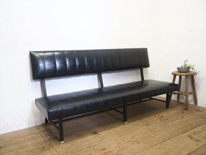 タ荷L0507◆②W150cm◆ヴィンテージ◆当時物のレトロな古い鉄枠ベンチ◆工業系 椅子 イス チェア 店舗什器 インダストリアルR(ヤE)伊