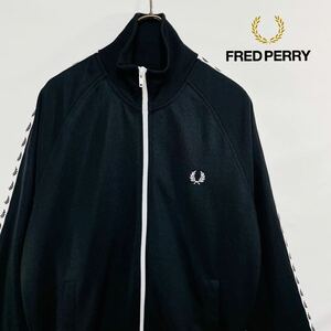 FRED PERRY フレッドペリー トラックジャケット サイドライン S 美品 刺繍ロゴ 月桂樹ロゴ ジャージ ジャケット ワンポイントロゴ 袖ロゴ