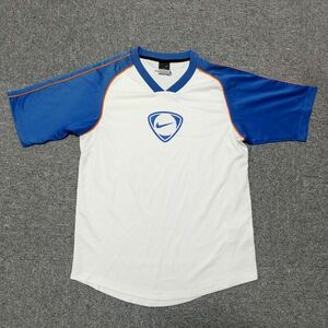 ◆ ナイキ DRI-FIT サッカーシャツ Mサイズ NIKE◆ 白青