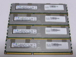 メモリ サーバーパソコン用 低電圧 1.35V Samsung PC3L-8500R(DDR3L-1066R) ECC Registered 16GBx4枚 合計64 GB 起動確認済みです