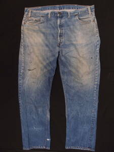 ◆古着卸USA■前期物☆Levi’s 505★★★w44 　トップボタン裏5 　シングルステッチ　オリジナルビンテージ　アメリカ直輸入　ヒゲ