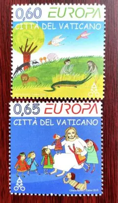 お取置き可　海外切手　未使用　外国切手　バチカン　2010年ヨーロッパ切手2種完