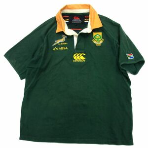 ■CANTERBURY OF NEW ZEALAND カンタベリー 半袖 ラガーシャツ ABSA スプリングボクス 南アフリカ国旗 SA RUGBY メンズ 1円スタート