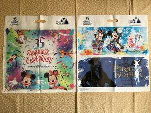 ディズニー夏祭り　パイレーツサマー　2018 ショップ袋　サイズLL 　　ミッキー＆ミニー　　ディズニー35周年