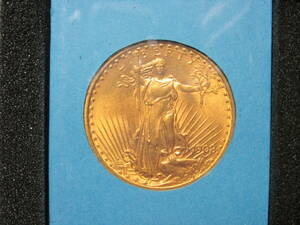 希少　アメリカ　20ドル金貨　　貴重　初年度1908年製　33.4g 美品　自由の女神立像 ウォーキングリバティー