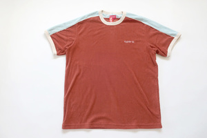 （XL)Supreme SHOULDER STRIPE TERRY S/S TOPシュプリームストライプテリーTシャツ茶色