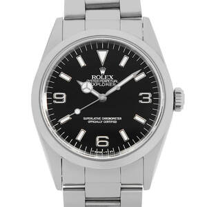 ロレックス エクスプローラーI 14270 ブラック オールトリチウム シングルバックル T番 中古 メンズ 腕時計