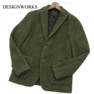 美品★ DESIGNWORKS デザインワークス アバハウス 秋冬 ウール ニット テーラード ジャケット Sz.S　メンズ 日本製 定3.8万　A3T15255_C#N