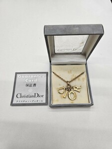 ◇Christian Dior クリスチャンディオール ロゴチャーム ネックレス CDロゴ ゴールド アクセサリー （4-5）