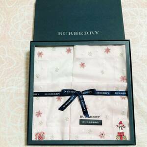 【激レア】新品/BURBERRY/雪だるま/ハンカチ/正規品/未使用/即決あり/匿名発送/バーバリー/雪/ピンク/女性/大判/レディース/結晶/ギフト