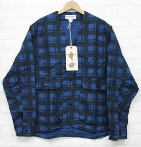 4T4696■未使用品 ササフラス ガーデニアハンタージャケット プリントフランネル SASSAFRAS GARDENIA HUNTER JACKET PRINT FLANNEL