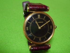 珍品　アンティーク　手巻き式　１７石　SWISS　MADE　GUY　LAROCHE　腕時計　ゴールド＆ブラック